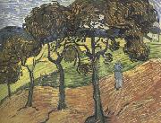 Vincent Van Gogh Landscape with Tree and  Figures (nn04) Germany oil painting reproduction